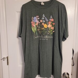 Green Floral Graphic T-Shirt